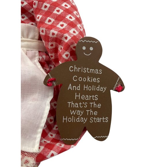 Vintage 1995 House Of Lloyd Christmas Gingerbread Doll, Apron & Bow Shelf Sitter - Picture 3 of 13